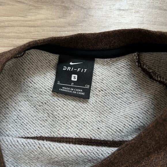 Nike Dri-Fit Dry Women's Long Sleeve Training Top Dark Obsidian/Heather Brown S - Picture 7 of 11